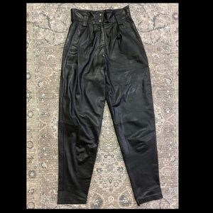 100% Black Leather Pants ADA Korean Made